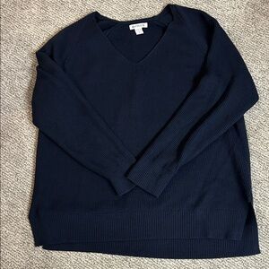 Athleta Deep Blue V-Neck Sweater